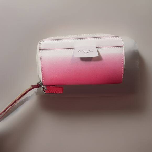 NWT Vintage Coach F62255 Peyton Ombre EW Wristlet SV / Pomegranate - Picture 5 of 7